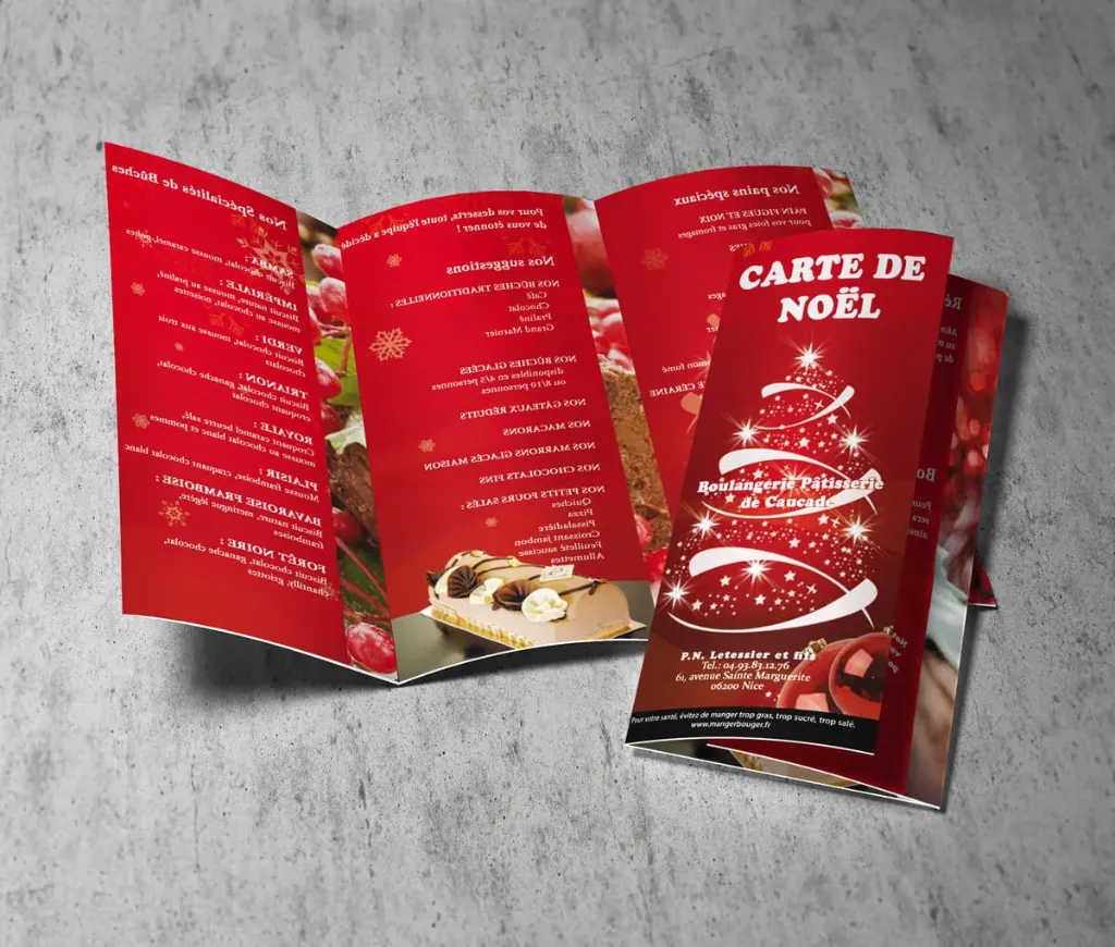 Dépliant US 6 faces 2 plis roulés